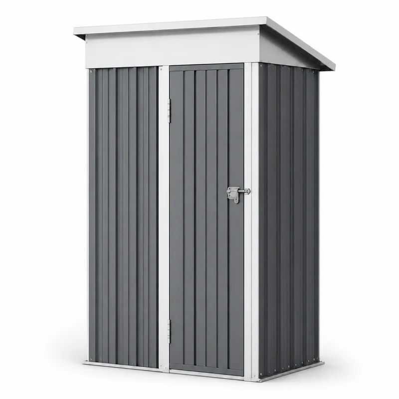 Caseta Metálica de Jardín 158x82,8x185 cm Puerta Exterior