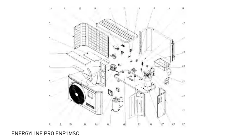 Bomba de Calor ENERGYLINE PRO ENP2 MSC HAYWARD - recambios