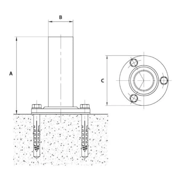 Astralpool Pied de fixation amovible + embase (2)