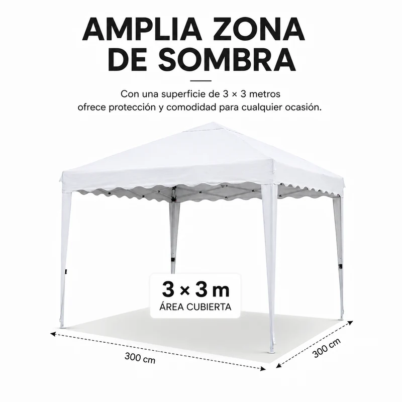 Carpa Impermeable 3x3 m Plegable