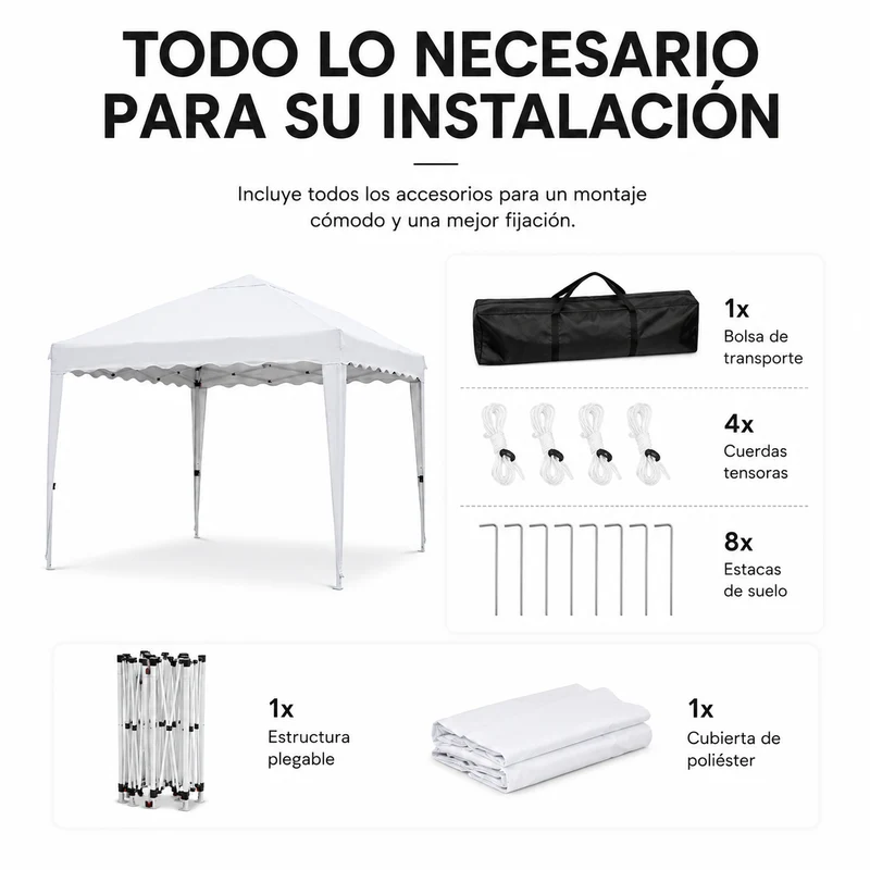 Carpa Impermeable 3x3 m Plegable