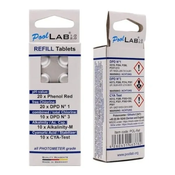 Mix-Refill (20 DPD 1, 20 Phenol Red, 10 Alka-M, 10 CYA-Test & 10 DPD 3)