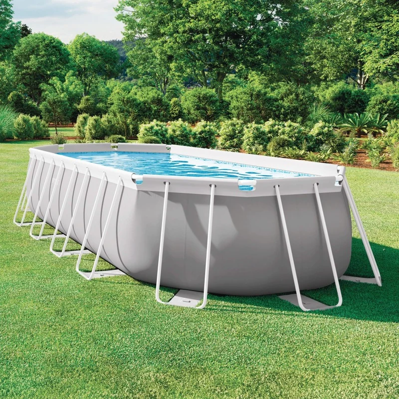 Intex Piscina Desmontable Ovalada Prism Frame 610x305x122 cm Gris