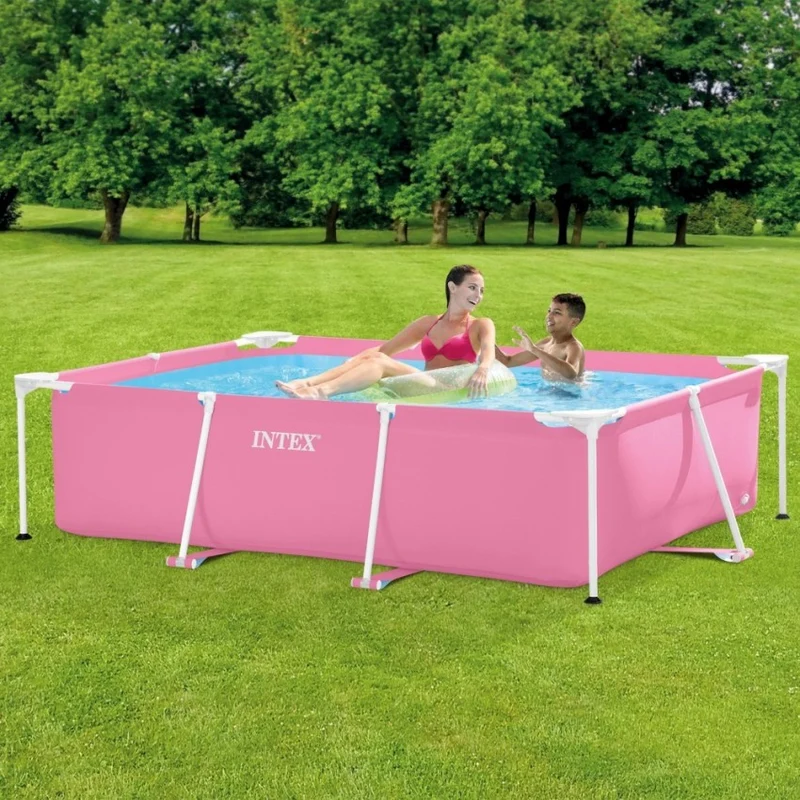 Intex Small Frame Familiar Piscina Desmontable Rectangular Rosa 220x150x60cm