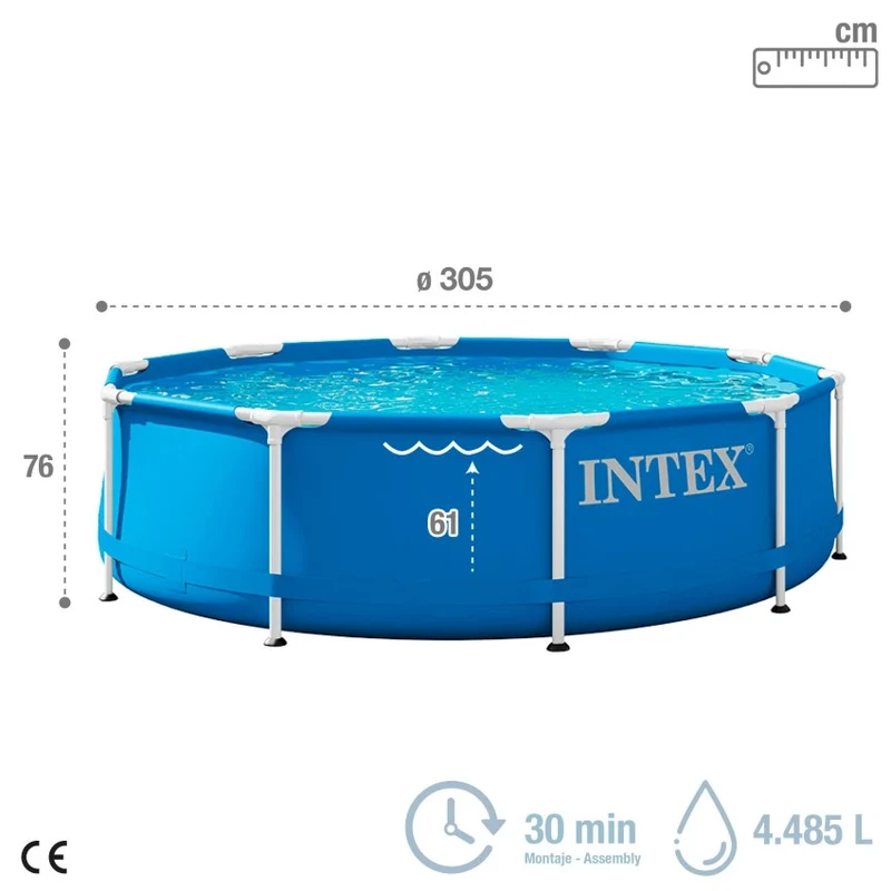Intex Metal Frame Piscina Desmontable Circular 305x76 cm 4485L