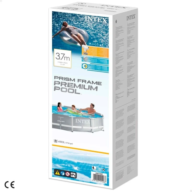 Intex Prism Frame Piscina Desmontable Redonda 3.6m Gris