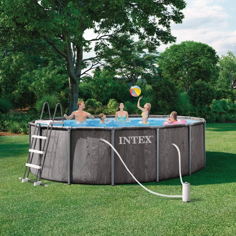 Intex Greywood Prism Frame Piscina Desmontable Redonda 457x122 cm Depuradora