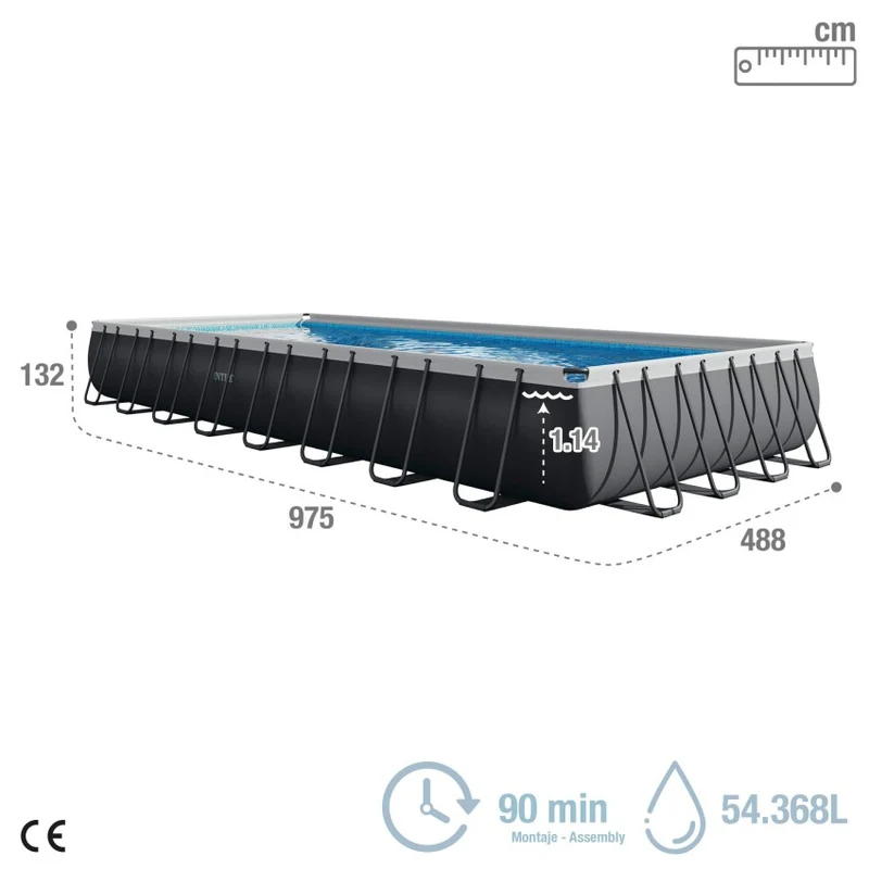 Intex Ultra XTR Frame Piscina Desmontable Rectangular 975x488x132 cm