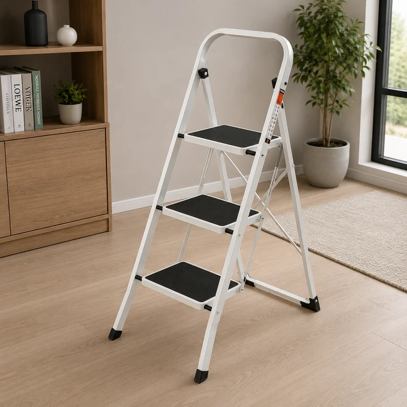 Escalera plegable con superficie antideslizante de 3 peldaños