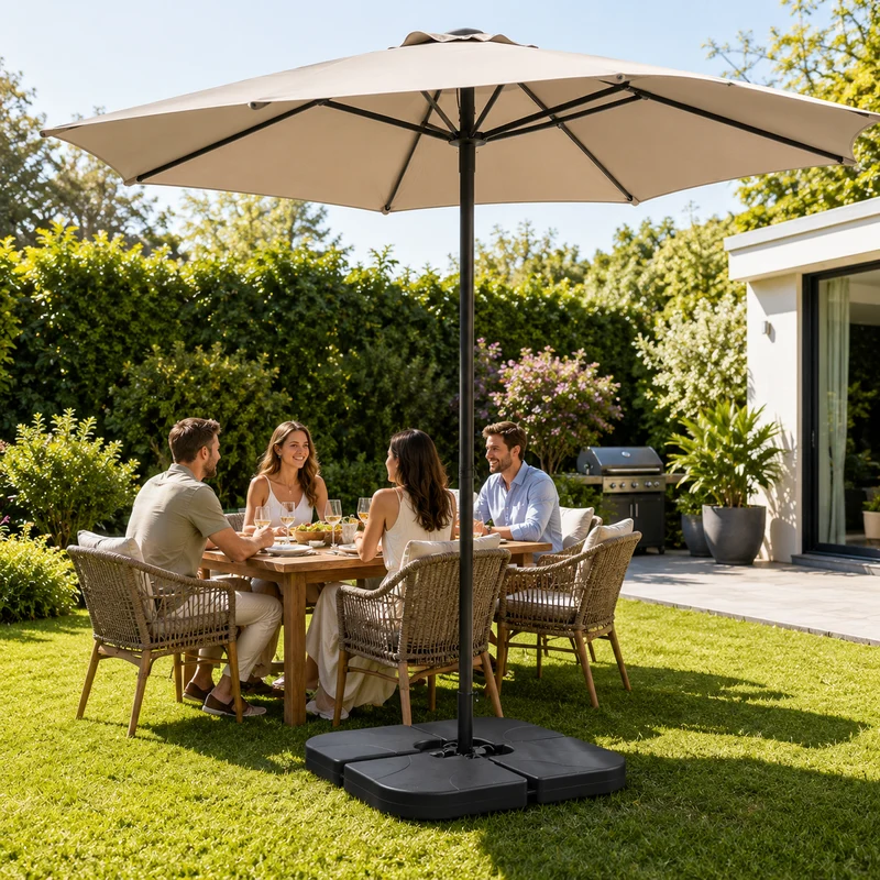 Base Modular Para Sombrilla 4 Piezas Rellenable Negro