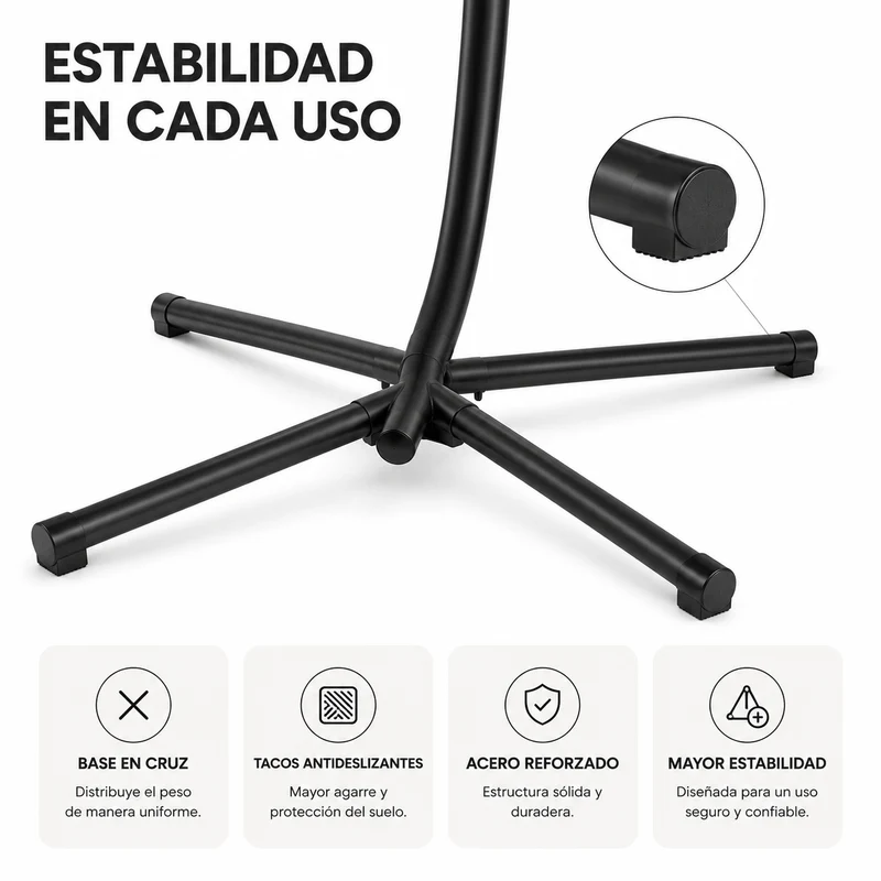 Silla Colgante Doble Huevo 2 Personas Gris