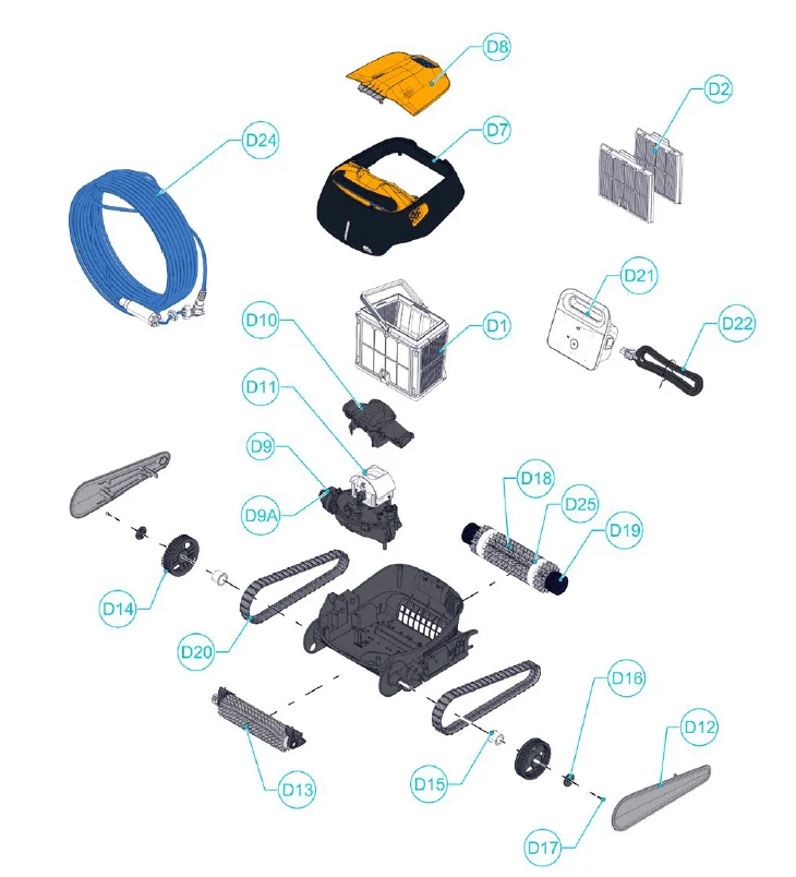 Aspirador de Piscina Eléctrico Dolphin E35i - Recambios