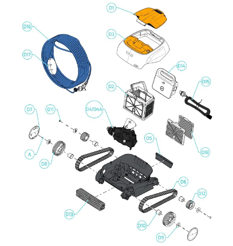 Aspirador de Piscina Dolphin EX10 - recambios