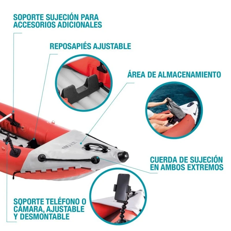 Intex Excursion Pro Kayak Hinchable 2 Plazas 384x94x46cm