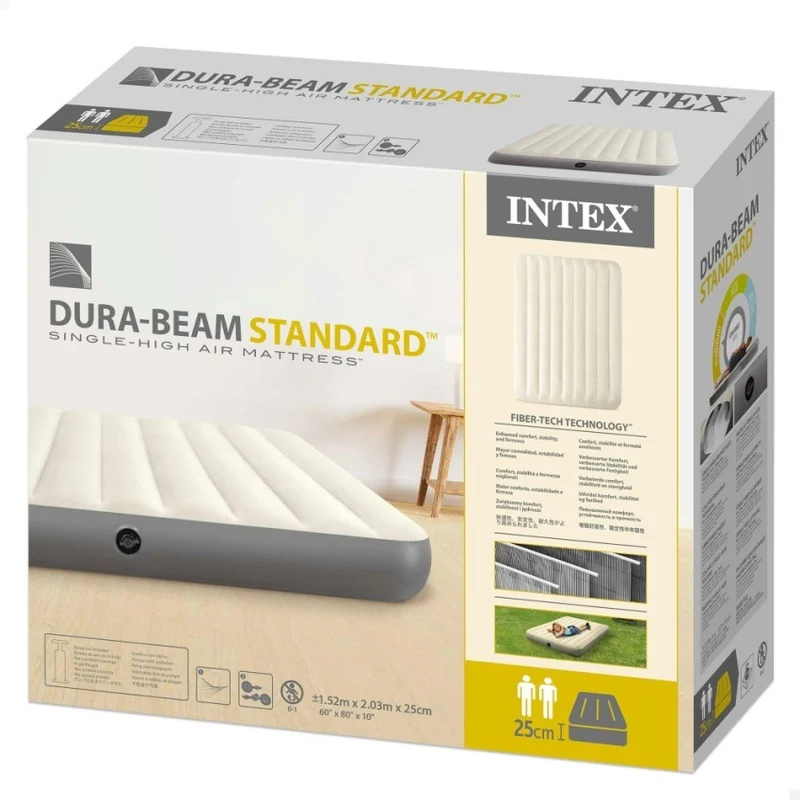 Intex Colchón Hinchable Dura-Beam Standard Single High 152x203x25 cm