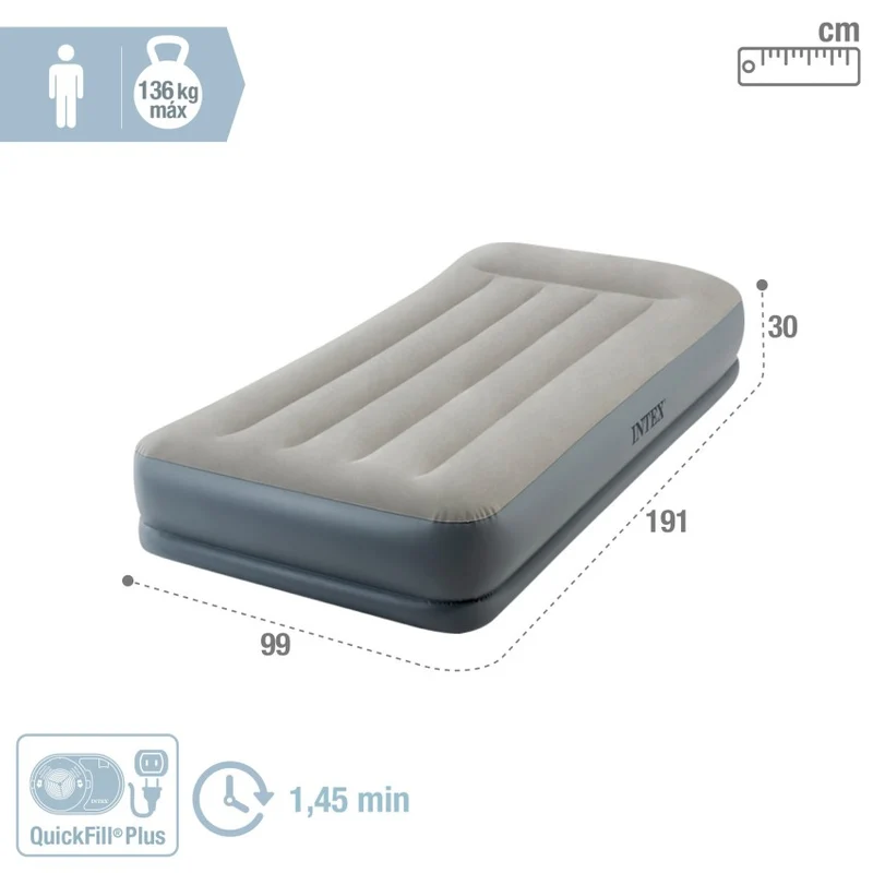 Intex Dura-Beam Standard Pillow Rest Mid-Rise Colchón Hinchable 99x191x30cm