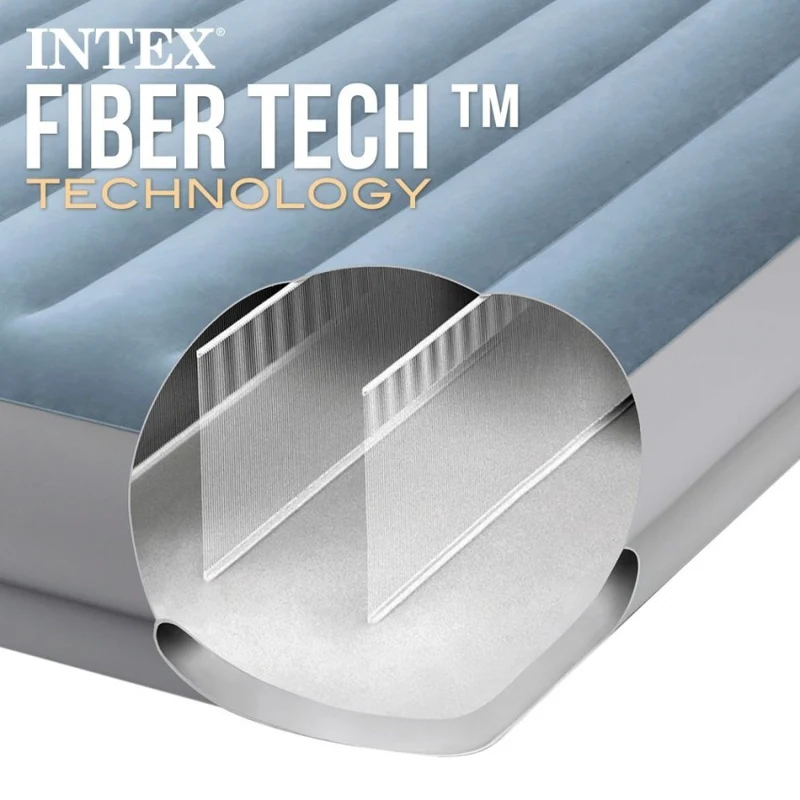 Intex Colchón Hinchable Doble Mid-Rise Comfort USB 152x203cm