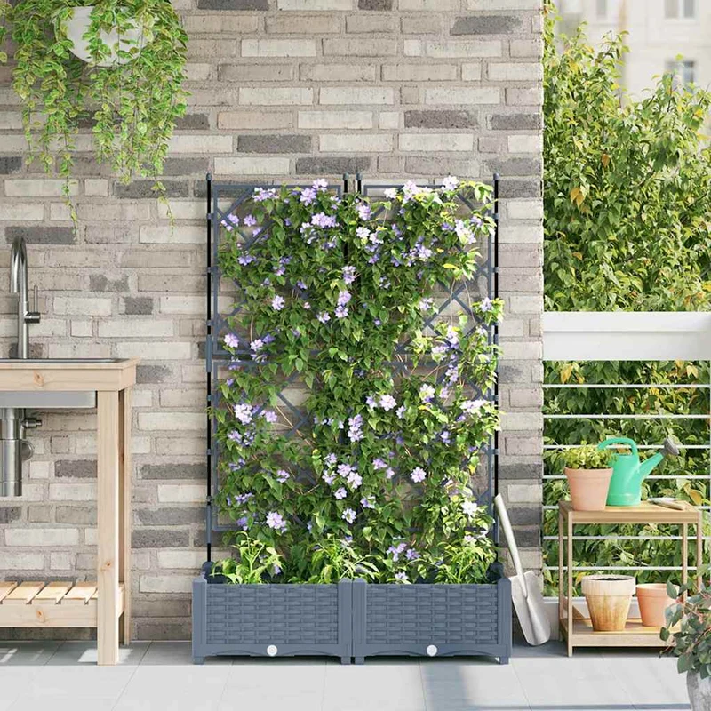 Tuinsteker Met Schutting En Wielen 3 St 120 X 40 X 149 Cm