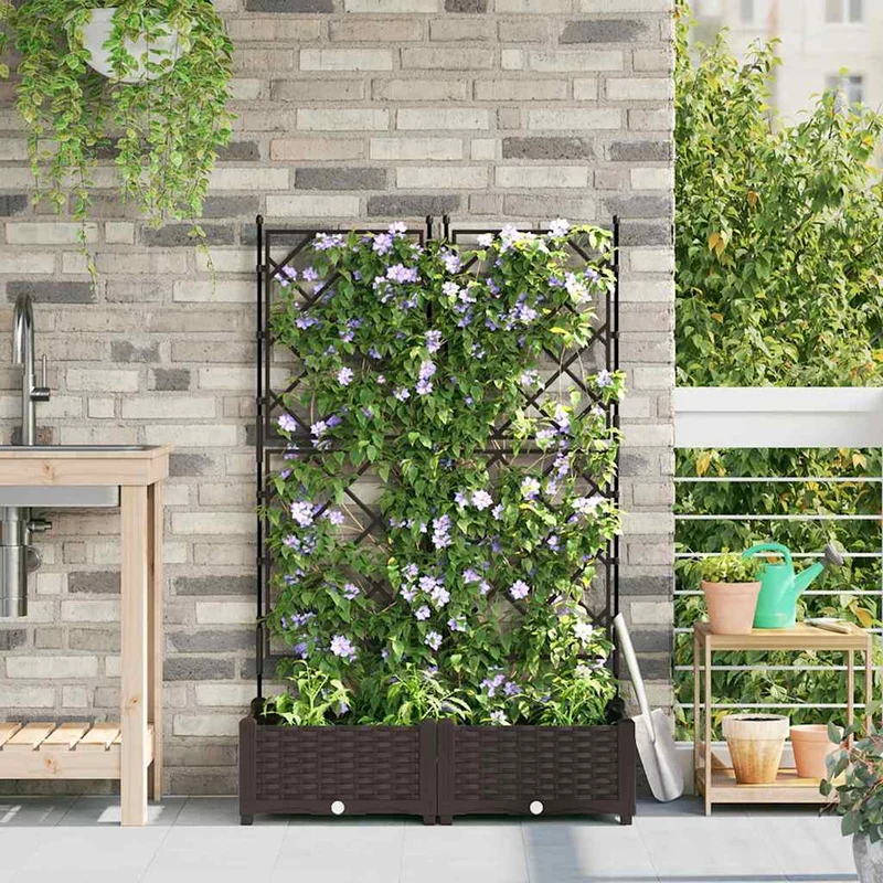 Tuinsteker Met Schutting En Wielen 3 St 120 X 40 X 149 Cm