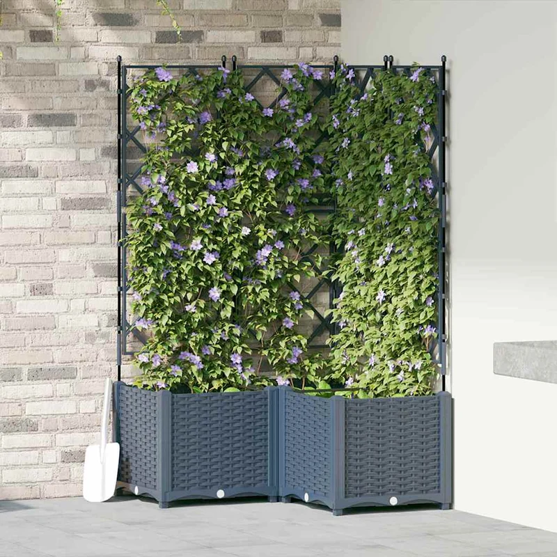 Tuinsteker Met Schutting En Wielen 3 St 120 X 40 X 149 Cm