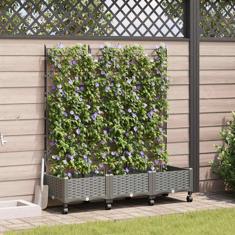 Tuinsteker Met Schutting En Wielen 3 St 120 X 40 X 149 Cm