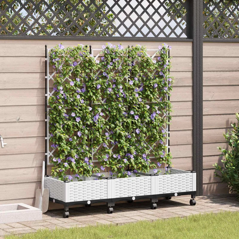 Tuinsteker Met Schutting En Wielen 3 St 120 X 40 X 149 Cm