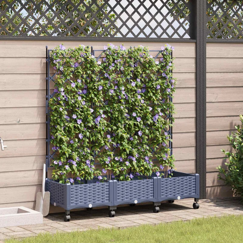 Tuinsteker Met Schutting En Wielen 3 St 120 X 40 X 149 Cm
