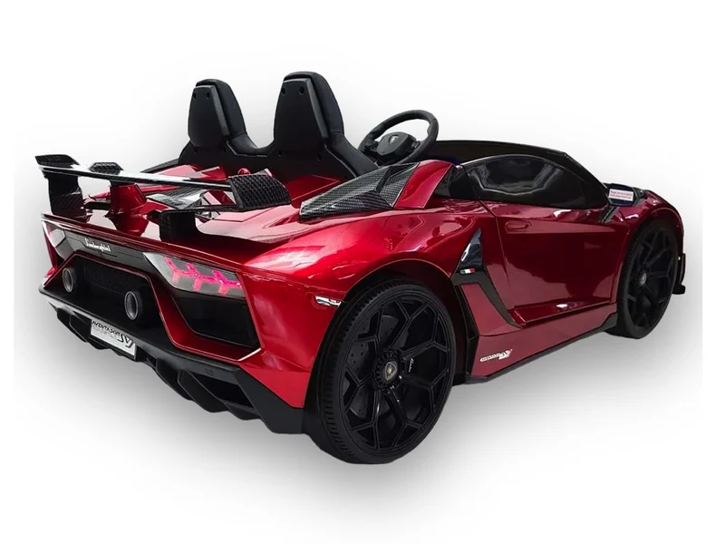 Lamborghini Aventador, 2-Persoons 24 Volt Elektrische Kinderauto Met Rubberen Banden, Leder Zitje!