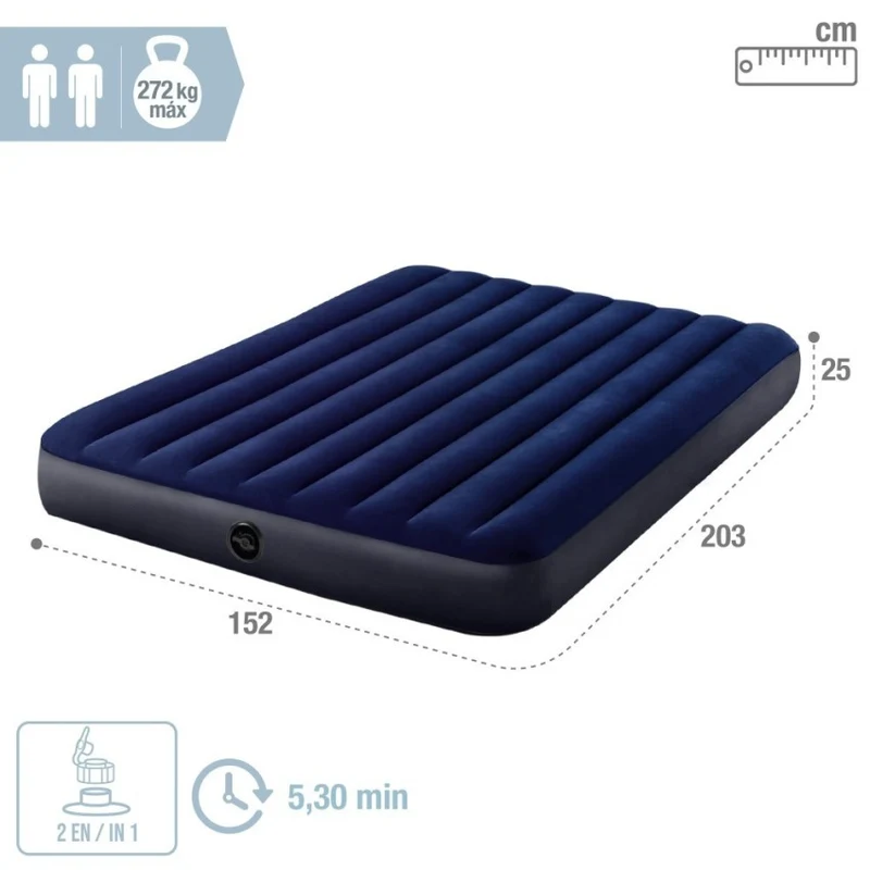 Intex Dura-Beam Standard Classic Downy Colchón Hinchable 152x203cm