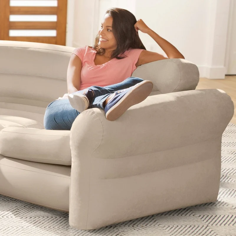Intex Sofá Rinconera Hinchable 257x203x76 cm Crema