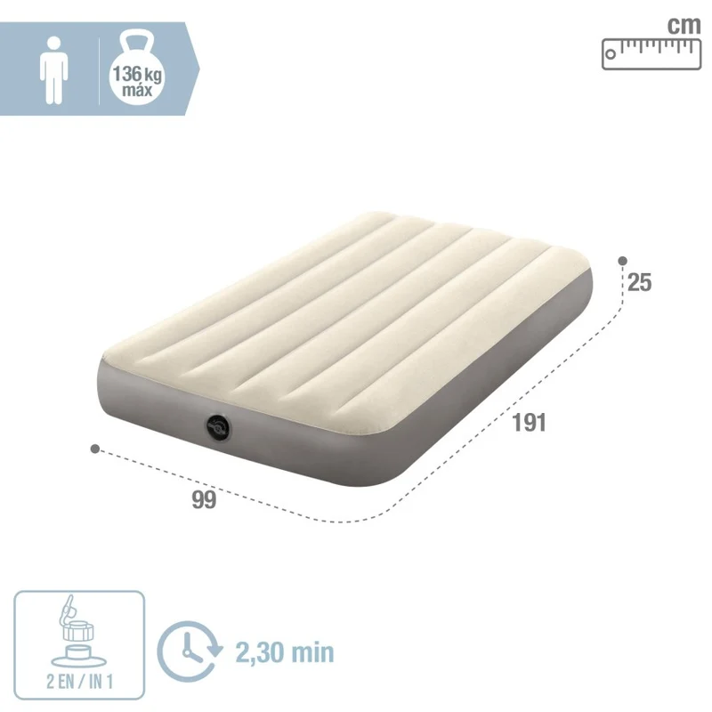 Intex Dura-Beam Standard Colchón Hinchable Single High 99x191x25cm