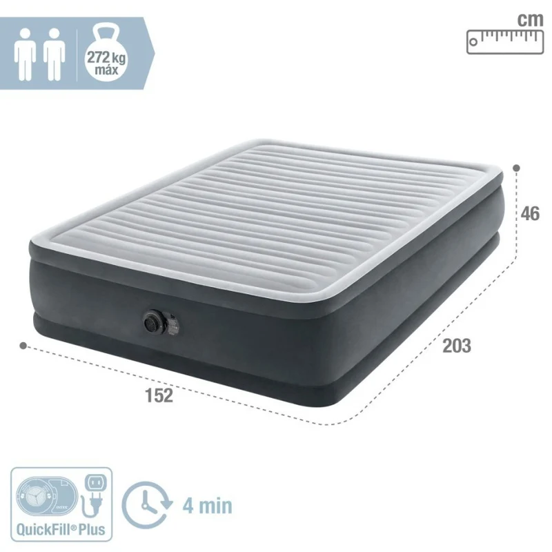 Intex Dura-Beam Deluxe Comfort-Plush Colchón Hinchable Queen 152x203x46 cm