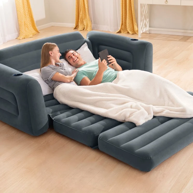 INTEX Sofá Cama Hinchable 2 en 1 Gris Carbón