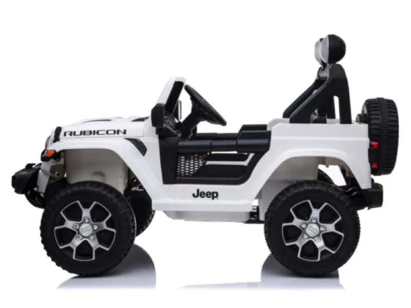 Jeep Wrangler Rubicon, 12V Kinderauto Met Lithium Accu, Rubberen Banden, Leder Zitje