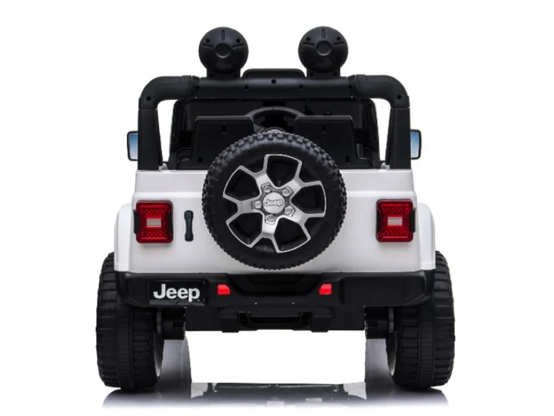 Jeep Wrangler Rubicon, 12V Kinderauto Met Lithium Accu, Rubberen Banden, Leder Zitje