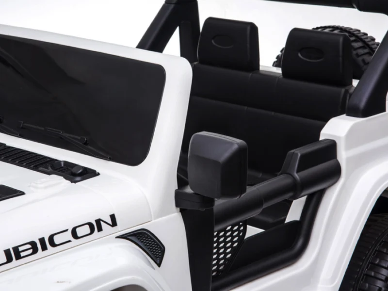 Jeep Wrangler Rubicon, 12V Kinderauto Met Lithium Accu, Rubberen Banden, Leder Zitje