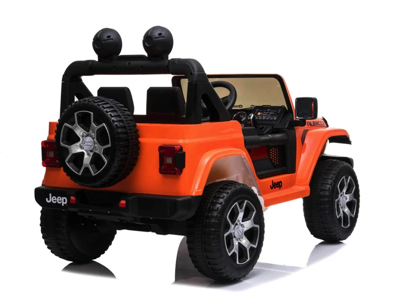 Jeep Wrangler Rubicon, 12V Kinderauto Met Lithium Accu, Rubberen Banden, Leder Zitje