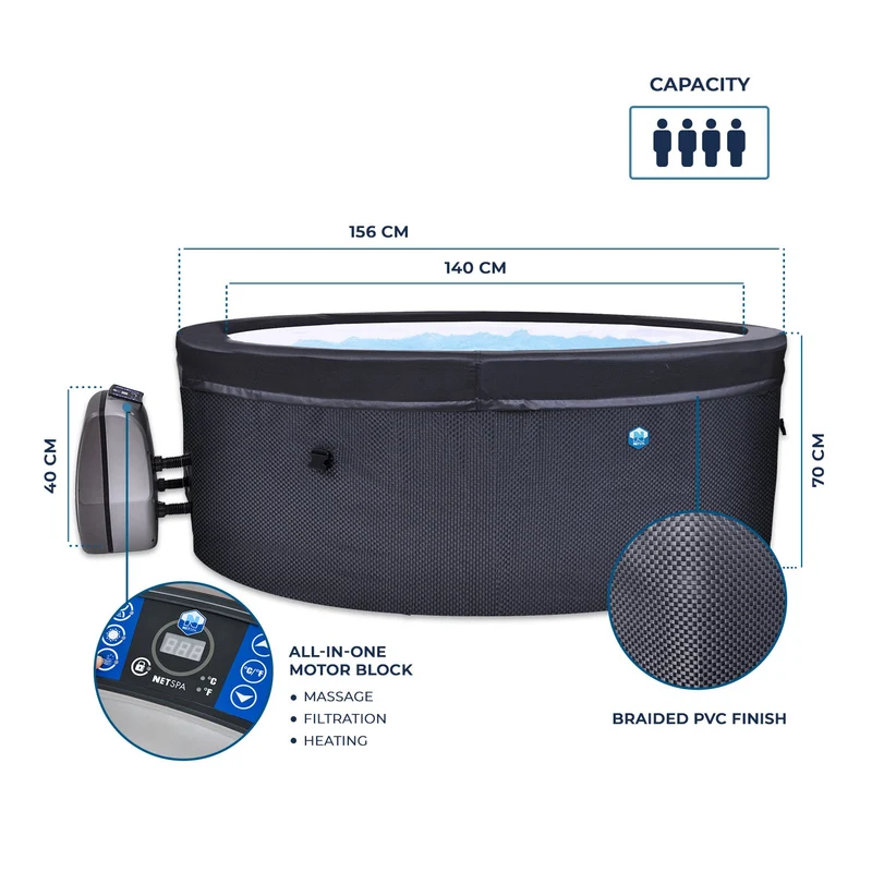 NetSpa Vita 4-Persoons Semi-Rigide Spa – Premium Wellness