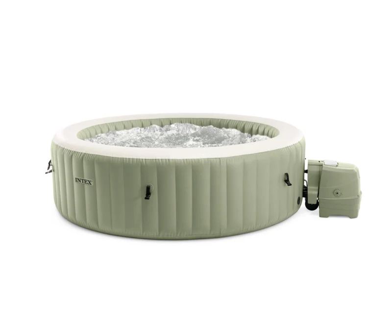 Intex Pure Spa Bubble Massage Olive Green – 4‑persoons