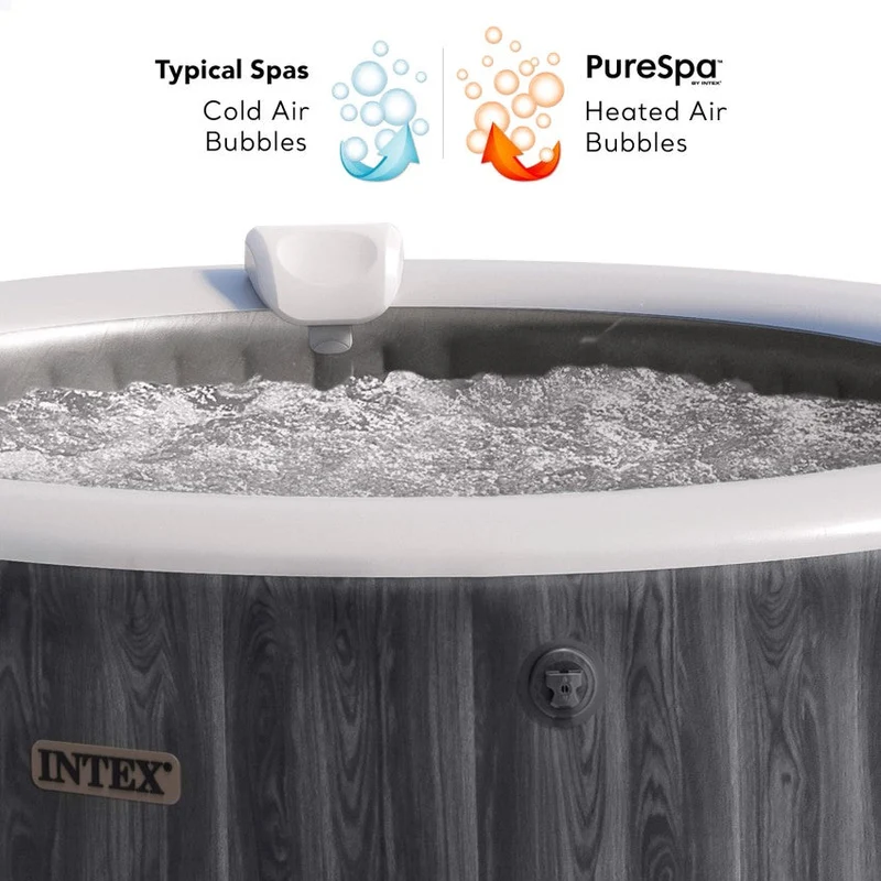Intex PureSpa Greywood Deluxe opblaasbare spa, 6 persoons