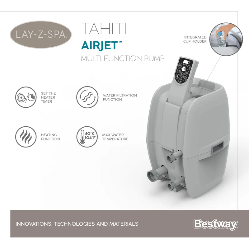 Lay-Z-Spa Tahiti AirJet opblaasbare spa, 4 persoons