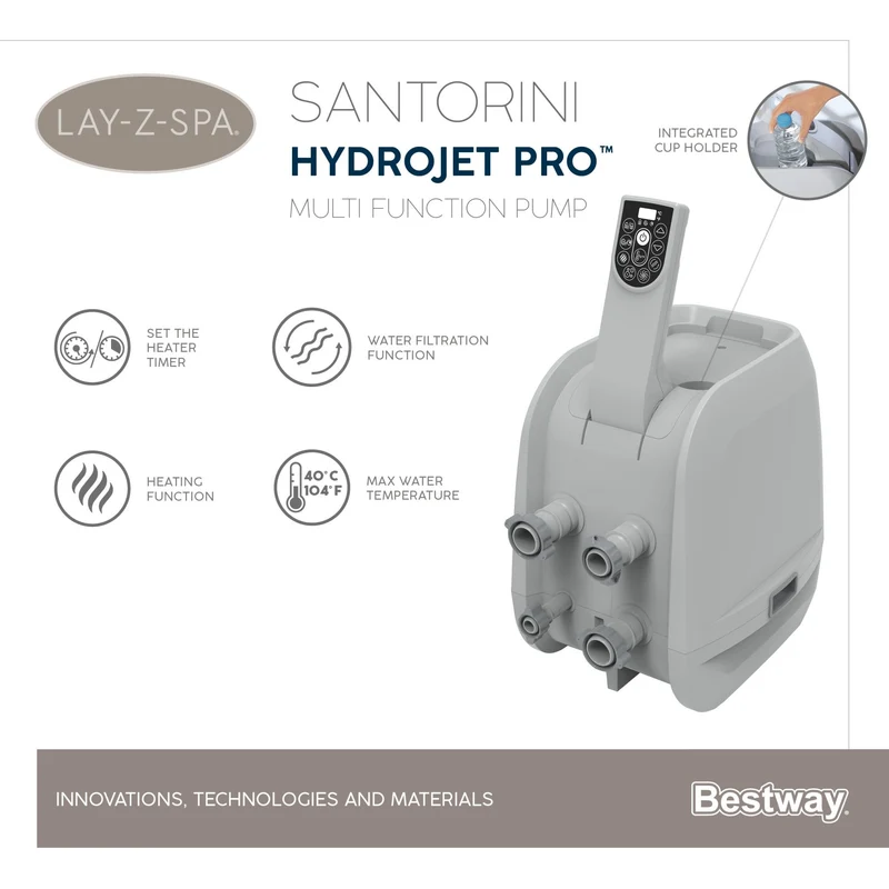 Lay-Z Spa Santorini HydroJet Pro opblaasbare spa - 7 persoons