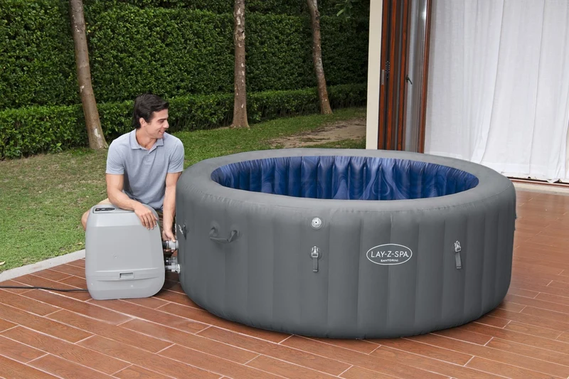 Lay-Z Spa Santorini HydroJet Pro opblaasbare spa - 7 persoons