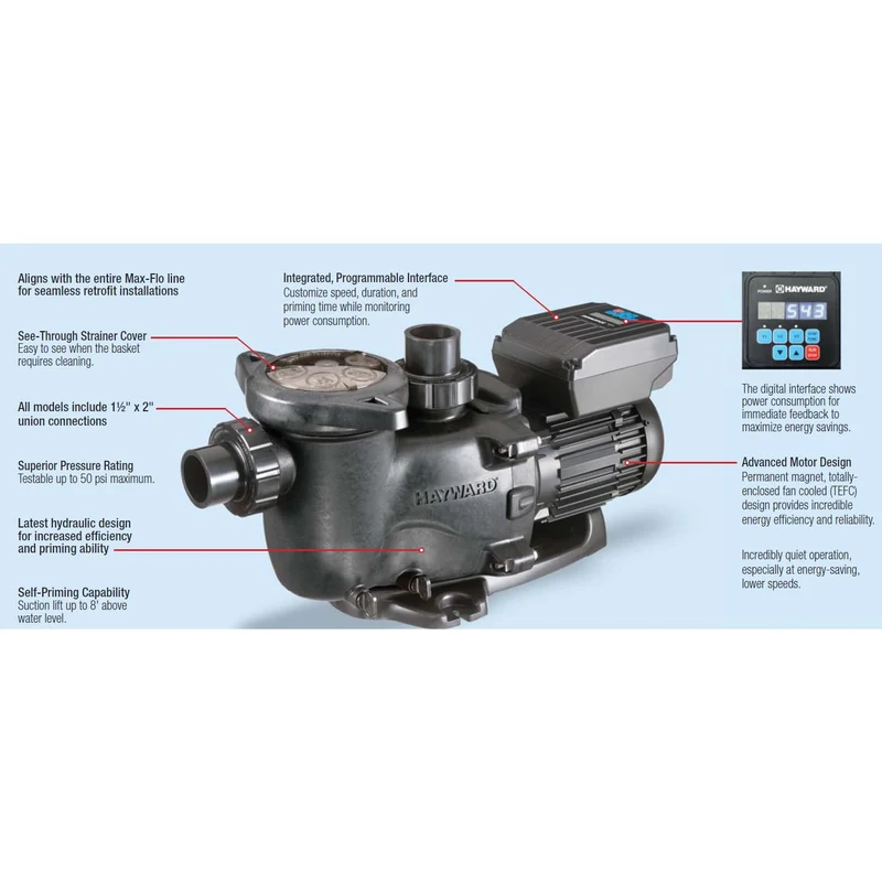 Pompe de piscine Max Flo à vitesse variable - 1,5 HP