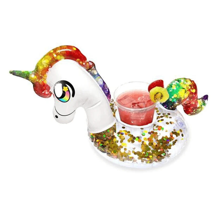 Porte boisson licorne gonflable (lot de 2)