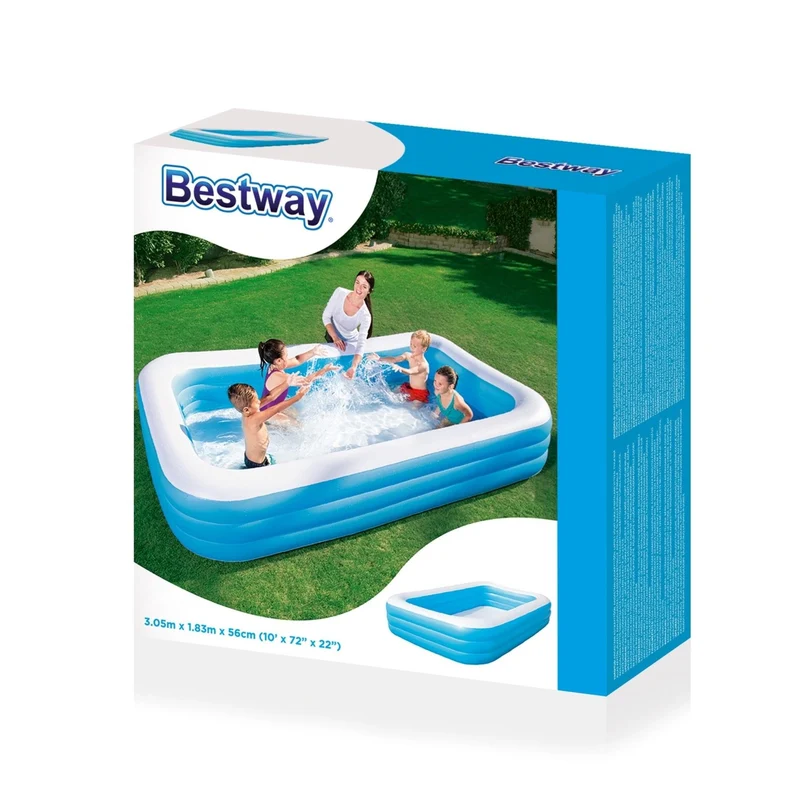 Bestway Deluxe opblaasbaar familiezwembad - 305 cm x 183 cm x 56 cm