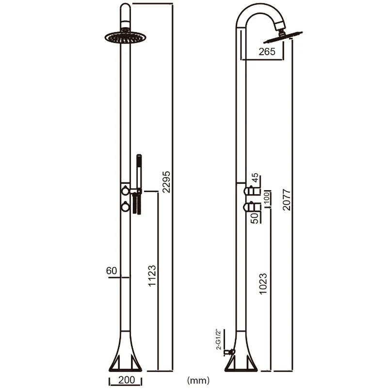 Chuveiro Aço inoxidável 316l Sined LUNA DUO