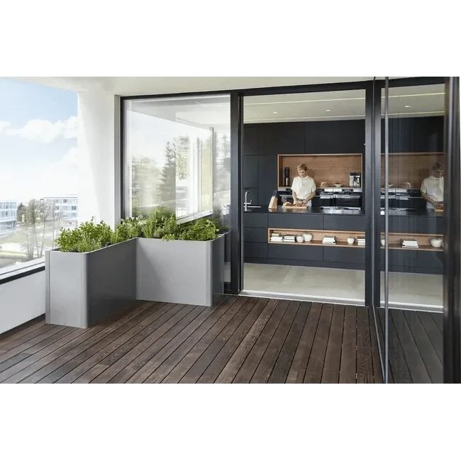 Biohort – Belvedere sistema elevado de cajas de cultivo de metal Plata metálica