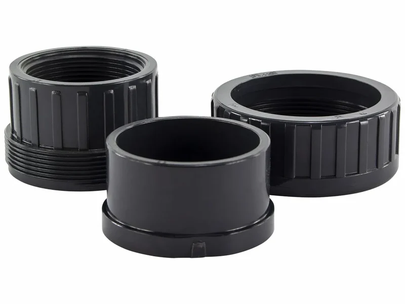 PVC 3/3 koppeling 50mm lijmverbinding x binnendraad 1 1/2"