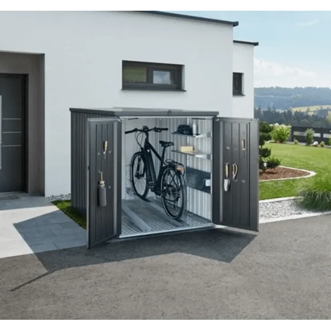 Biohort – MiniGarage Plata metálica (145 x 203 x 150 cm)